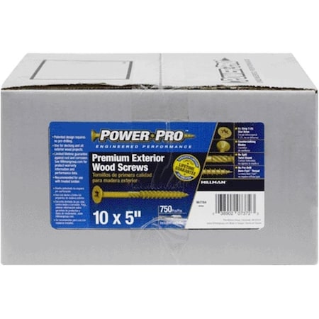 Hillman No. 10 x 5 in. Torx Flat Head Ceramic Coated Steel Deck Screws, 750PK 5000505